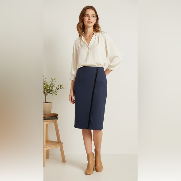 Kit and Ace Dresses & Skirts - Kit and Ace Navy Blue Pencil Skirt Wool Cashmere Blend Size 4